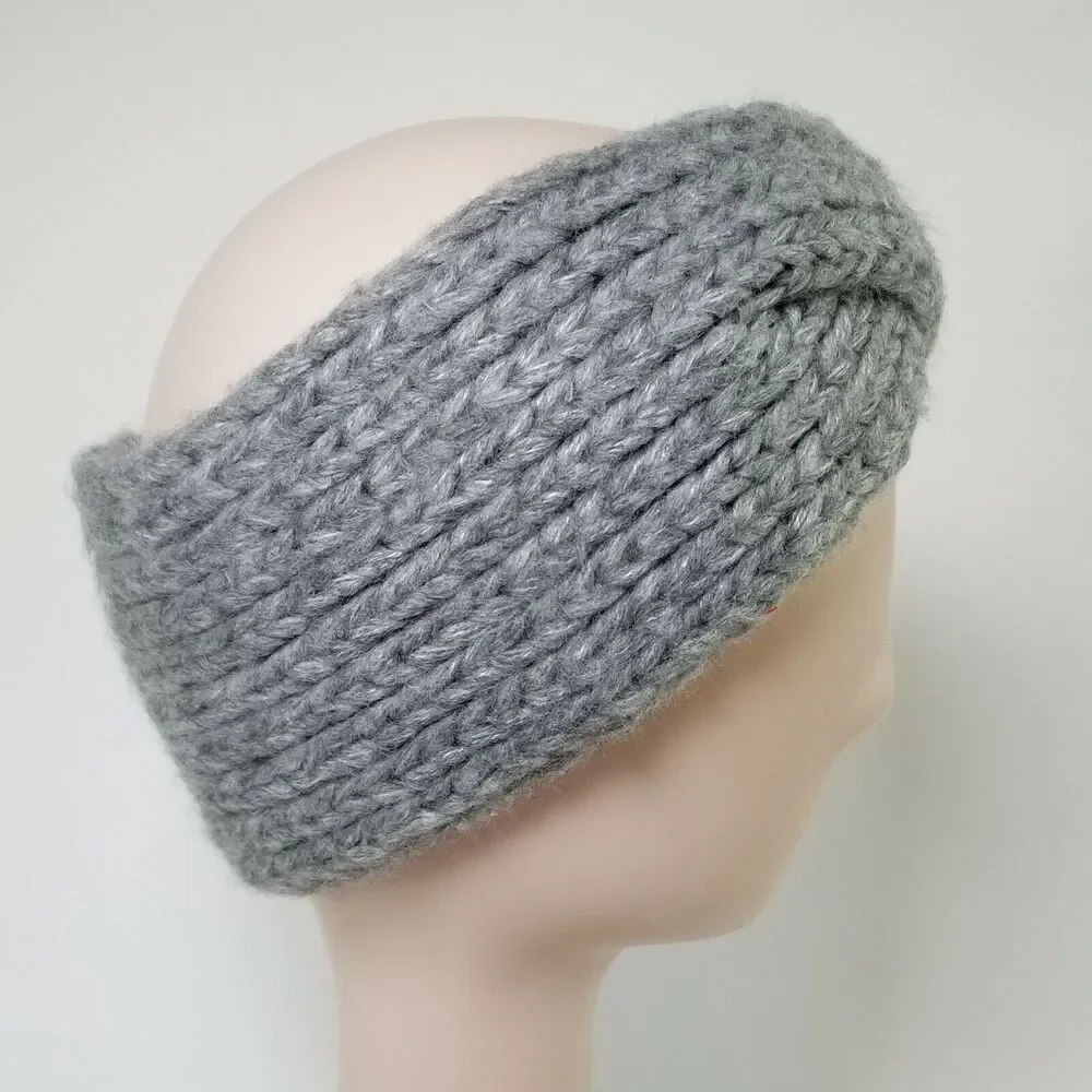 A New Day Womens Knit Crossover Headband Grey One Size NWT Hair Accessory